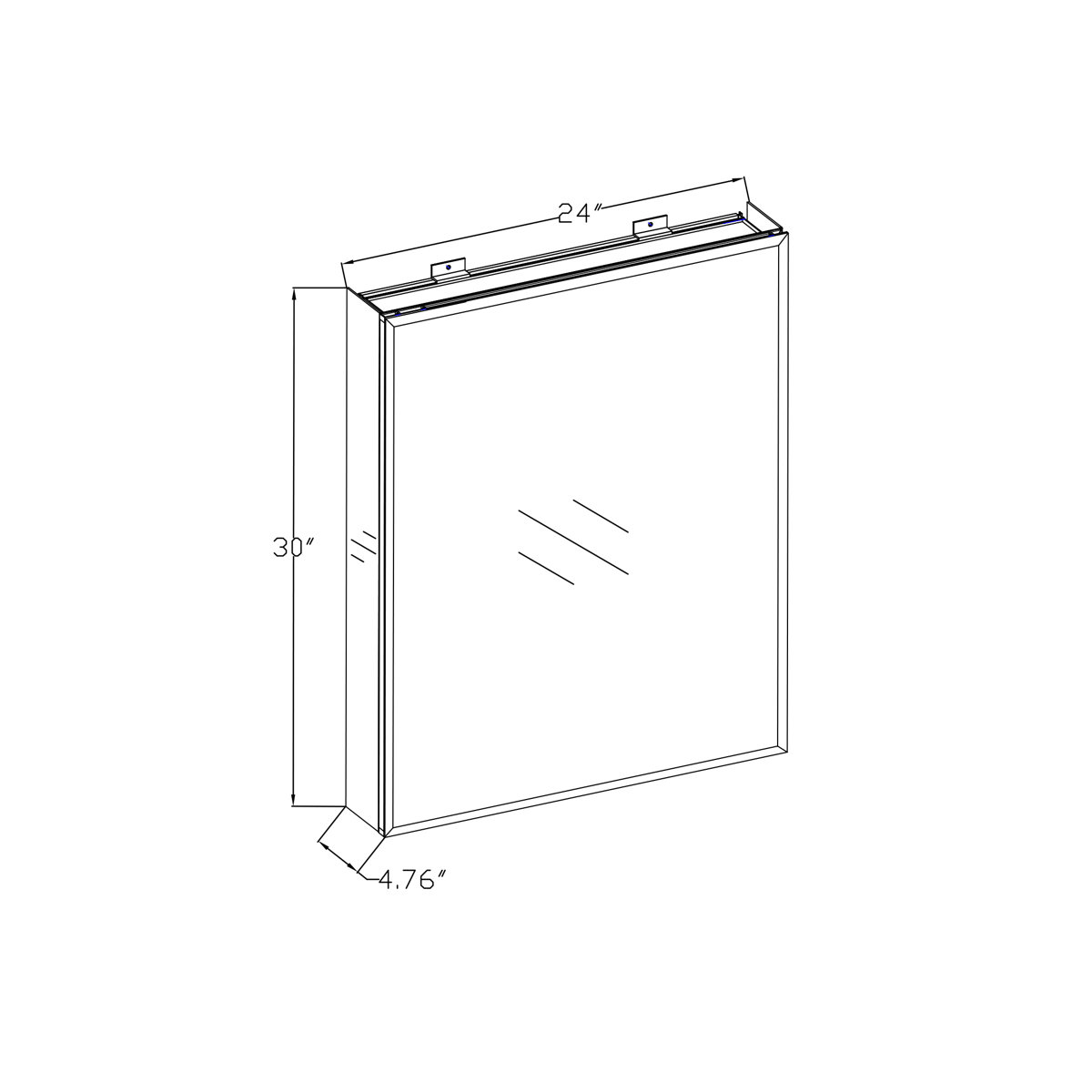 UtopiaAlley Surface mount Framed Medicine 3 Adjustable Shelves